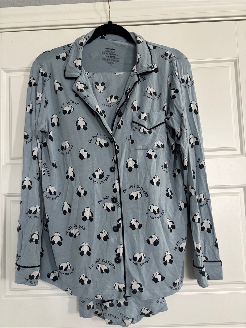 MeUndies Light Blue Panda Print Sleep Set